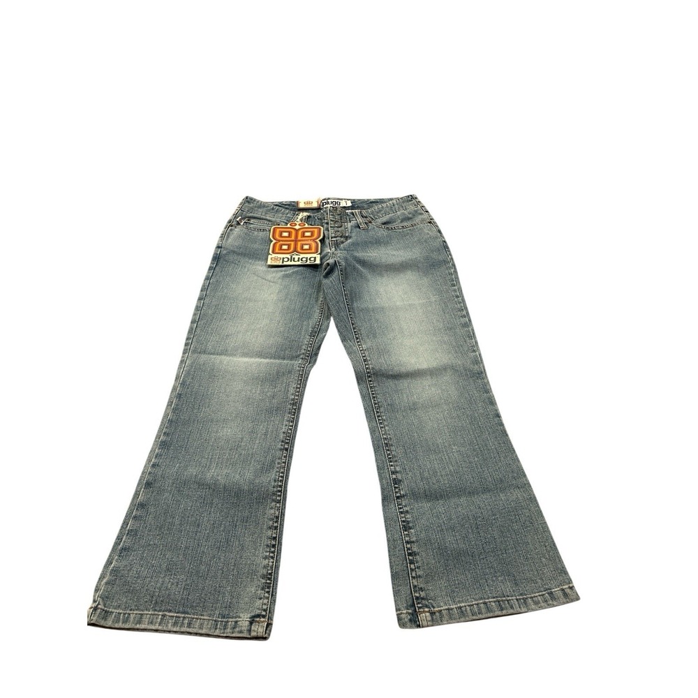 Womens Vintage Y2K Plugg Jean Capri Pants Size 1 3-Button Front NEW